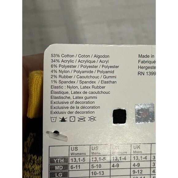 NEW! NFL TEAM APPAREL PITTSBURGH STEELERS BLACK GOLD ADULT LARGE Men Logo SOCKS - Picture 7 of 8